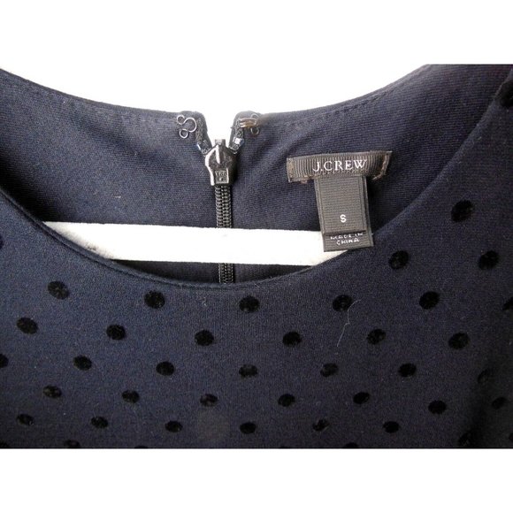 J Crew Women's Jacquard Polka Dot, Sleeveless A-Line, Little Black dress Size Sm - Picture 3 of 6